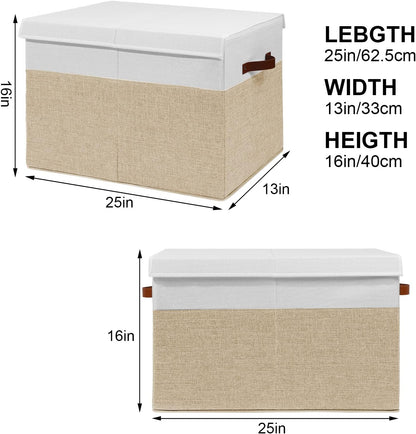Extra Large Toy Storage Box with Lid,Toy Chest Bin Basket with Dividers