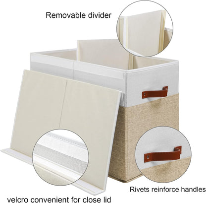Extra Large Toy Storage Box with Lid,Toy Chest Bin Basket with Dividers