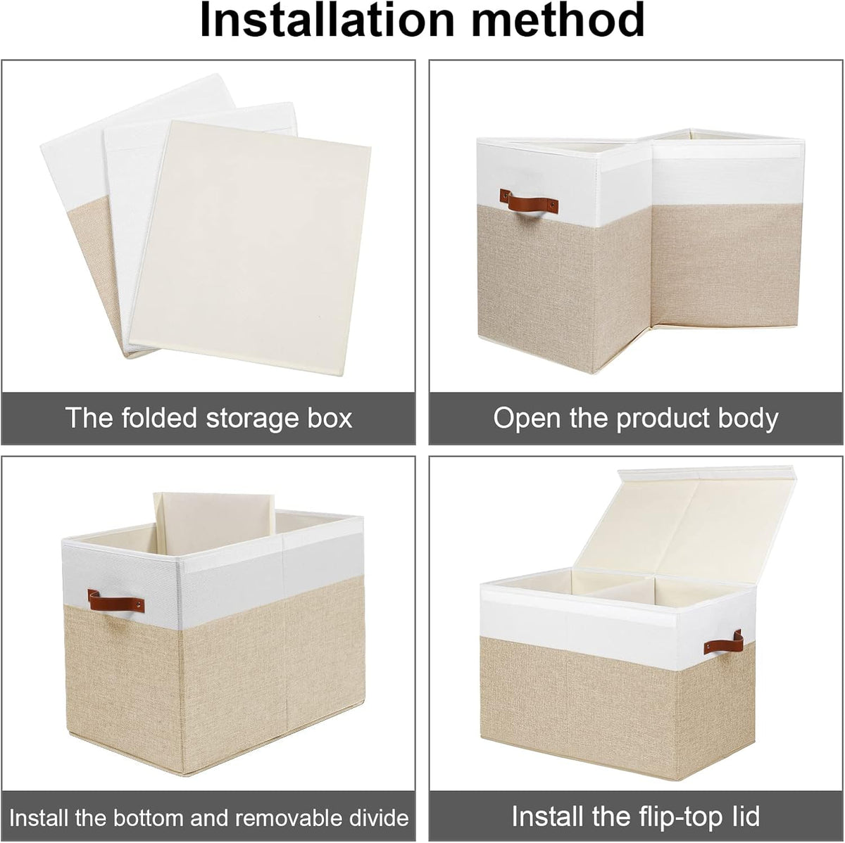 Extra Large Toy Storage Box with Lid,Toy Chest Bin Basket with Dividers