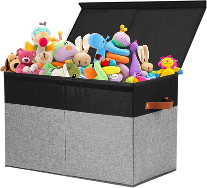 Extra Large Toy Storage Box with Lid,Toy Chest Bin Basket with Dividers