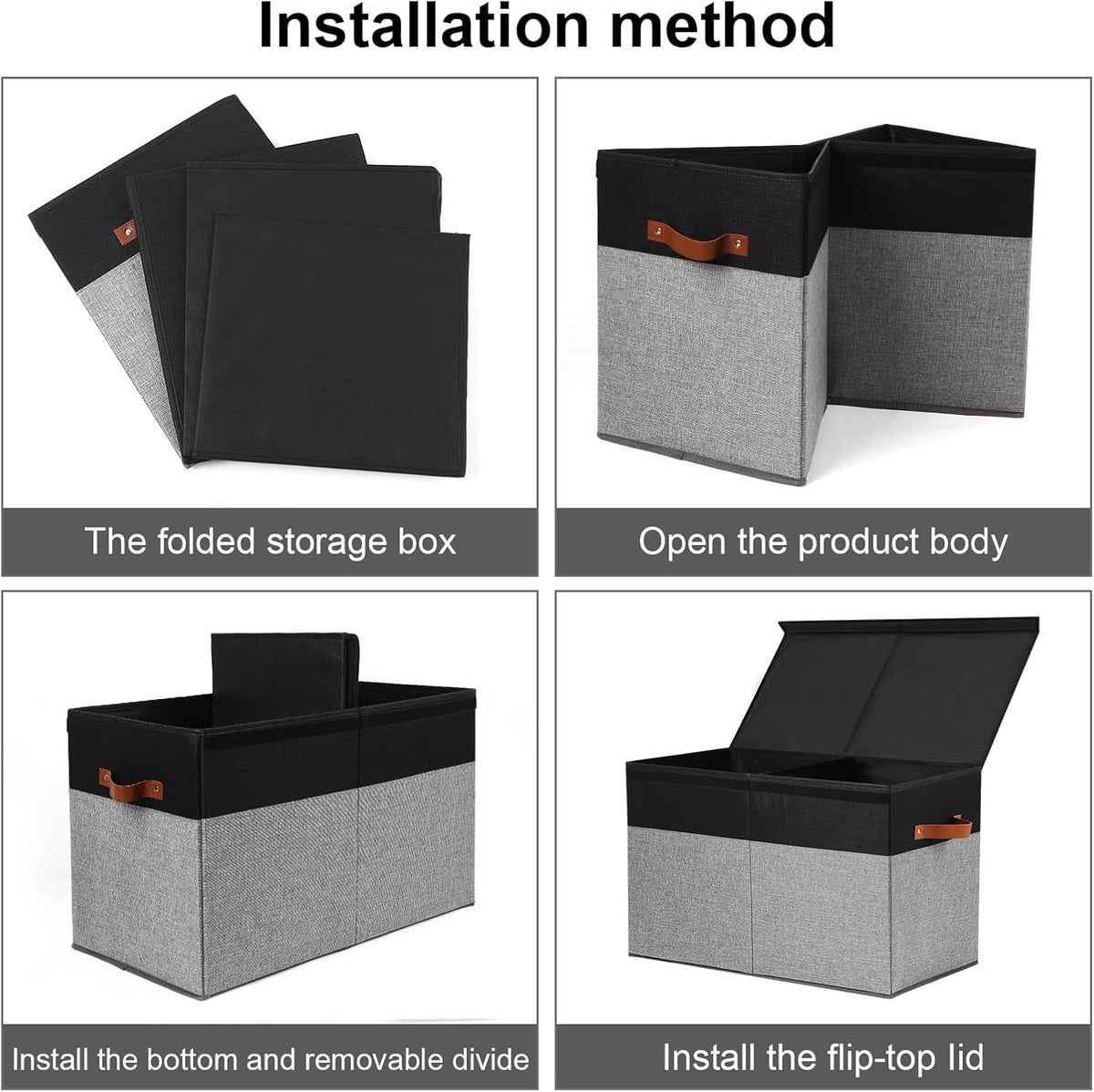 Extra Large Toy Storage Box with Lid,Toy Chest Bin Basket with Dividers