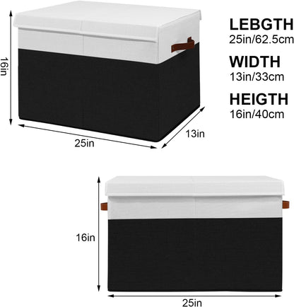 Extra Large Toy Storage Box with Lid,Toy Chest Bin Basket with Dividers