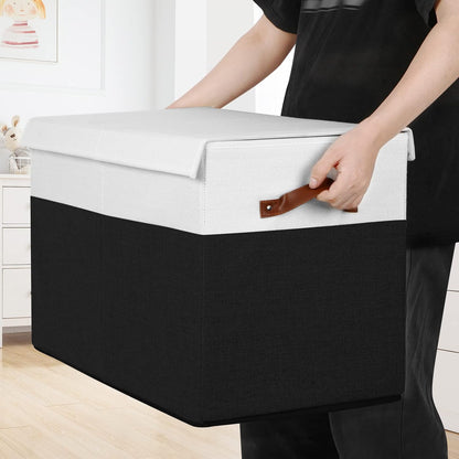 Extra Large Toy Storage Box with Lid,Toy Chest Bin Basket with Dividers
