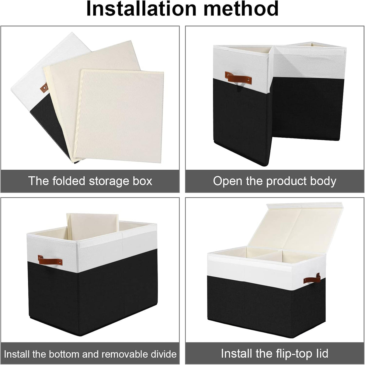 Extra Large Toy Storage Box with Lid,Toy Chest Bin Basket with Dividers