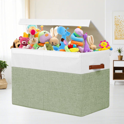 Extra Large Toy Storage Box with Lid,Toy Chest Bin Basket with Dividers