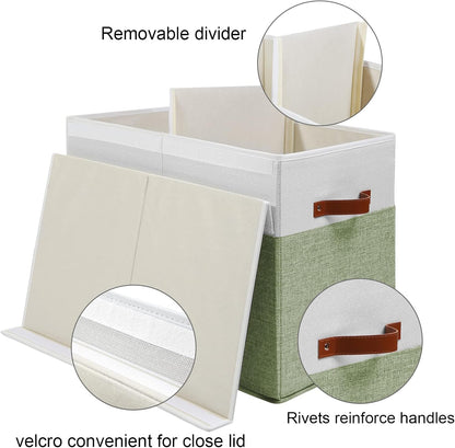 Extra Large Toy Storage Box with Lid,Toy Chest Bin Basket with Dividers