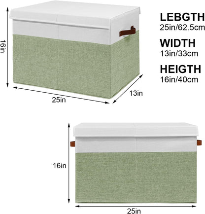 Extra Large Toy Storage Box with Lid,Toy Chest Bin Basket with Dividers