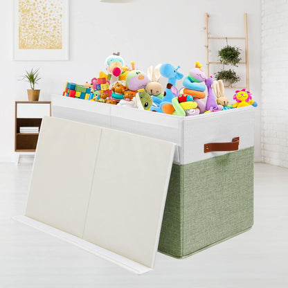 Extra Large Toy Storage Box with Lid,Toy Chest Bin Basket with Dividers
