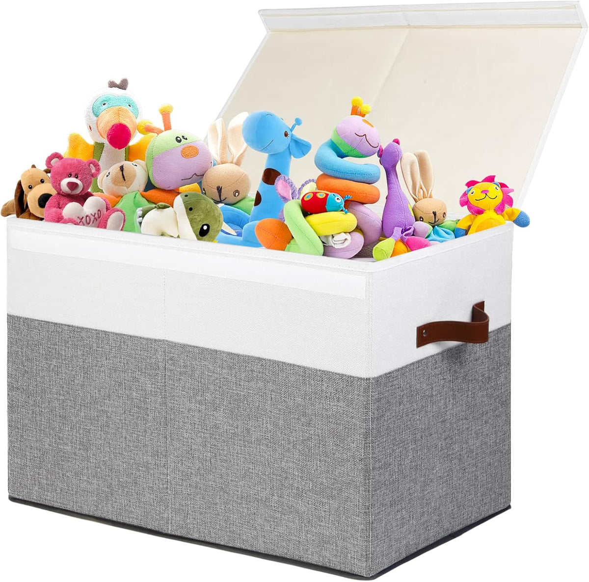Extra Large Toy Storage Box with Lid,Toy Chest Bin Basket with Dividers