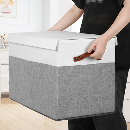 Extra Large Toy Storage Box with Lid,Toy Chest Bin Basket with Dividers