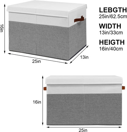 Extra Large Toy Storage Box with Lid,Toy Chest Bin Basket with Dividers