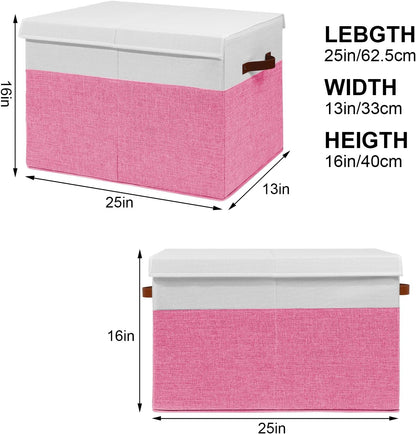 Extra Large Toy Storage Box with Lid,Toy Chest Bin Basket with Dividers
