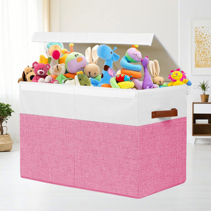 Extra Large Toy Storage Box with Lid,Toy Chest Bin Basket with Dividers