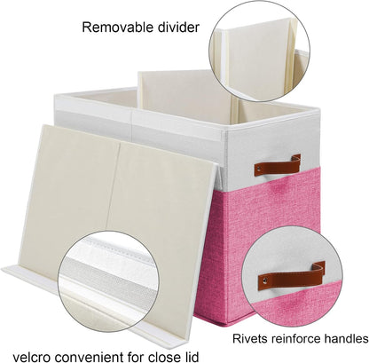 Extra Large Toy Storage Box with Lid,Toy Chest Bin Basket with Dividers