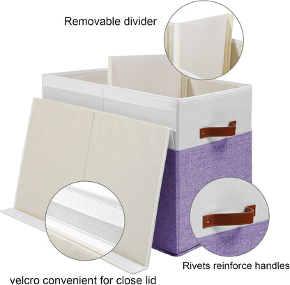 Extra Large Toy Storage Box with Lid,Toy Chest Bin Basket with Dividers