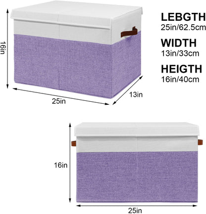 Extra Large Toy Storage Box with Lid,Toy Chest Bin Basket with Dividers