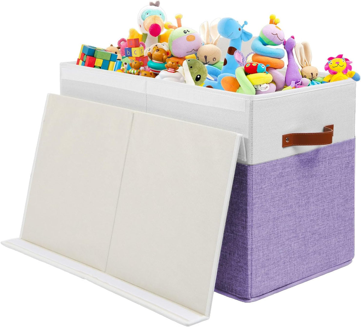 Extra Large Toy Storage Box with Lid,Toy Chest Bin Basket with Dividers