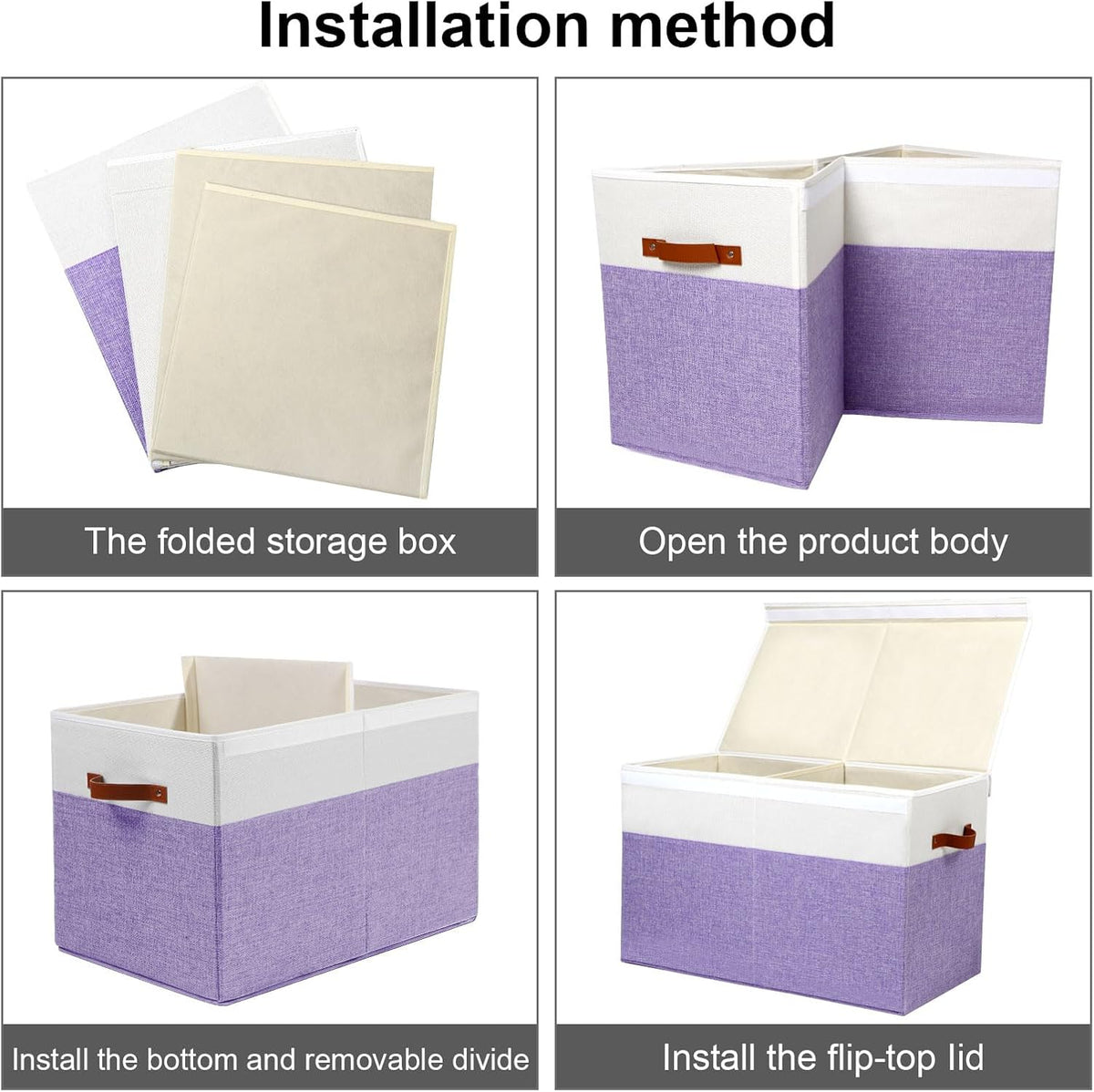 Extra Large Toy Storage Box with Lid,Toy Chest Bin Basket with Dividers