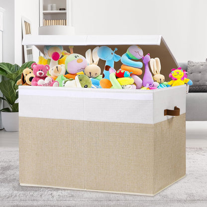 Extra Large Toy Storage Box with Lid,Toy Chest Bin Basket with Dividers
