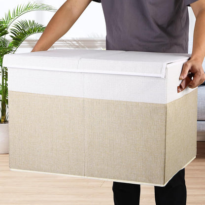 Extra Large Toy Storage Box with Lid,Toy Chest Bin Basket with Dividers