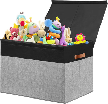 Extra Large Toy Storage Box with Lid,Toy Chest Bin Basket with Dividers