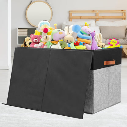 Extra Large Toy Storage Box with Lid,Toy Chest Bin Basket with Dividers