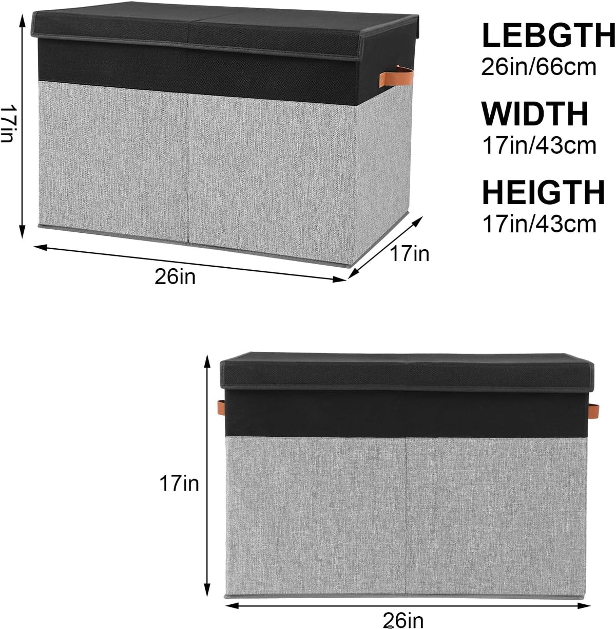Extra Large Toy Storage Box with Lid,Toy Chest Bin Basket with Dividers