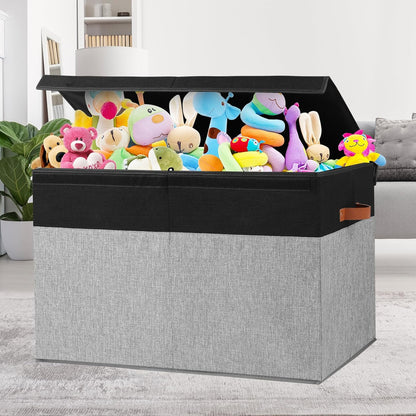 Extra Large Toy Storage Box with Lid,Toy Chest Bin Basket with Dividers