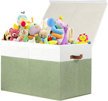 Extra Large Toy Storage Box with Lid,Toy Chest Bin Basket with Dividers