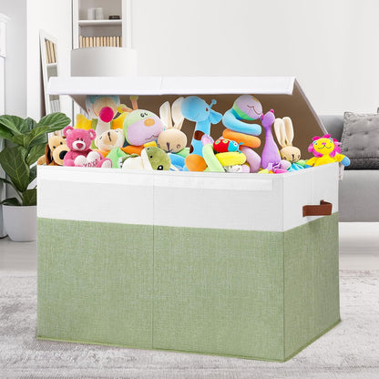 Extra Large Toy Storage Box with Lid,Toy Chest Bin Basket with Dividers