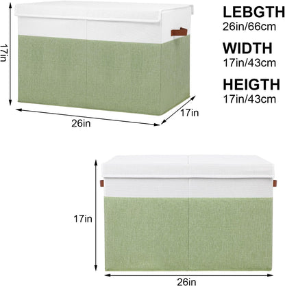 Extra Large Toy Storage Box with Lid,Toy Chest Bin Basket with Dividers