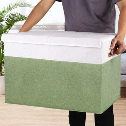 Extra Large Toy Storage Box with Lid,Toy Chest Bin Basket with Dividers