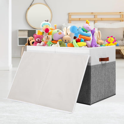 Extra Large Toy Storage Box with Lid,Toy Chest Bin Basket with Dividers