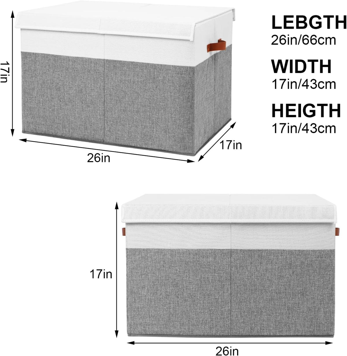 Extra Large Toy Storage Box with Lid,Toy Chest Bin Basket with Dividers