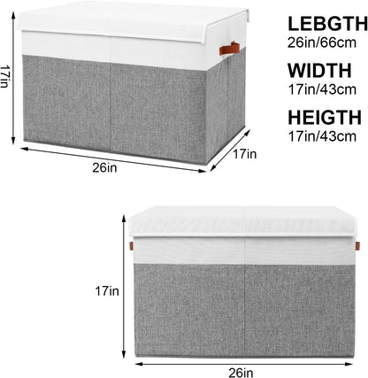 Extra Large Toy Storage Box with Lid,Toy Chest Bin Basket with Dividers