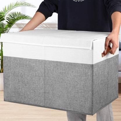 Extra Large Toy Storage Box with Lid,Toy Chest Bin Basket with Dividers
