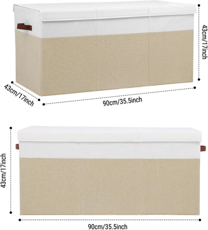 Extra Large Toy Storage Box with Lid,Toy Chest Bin Basket with Dividers