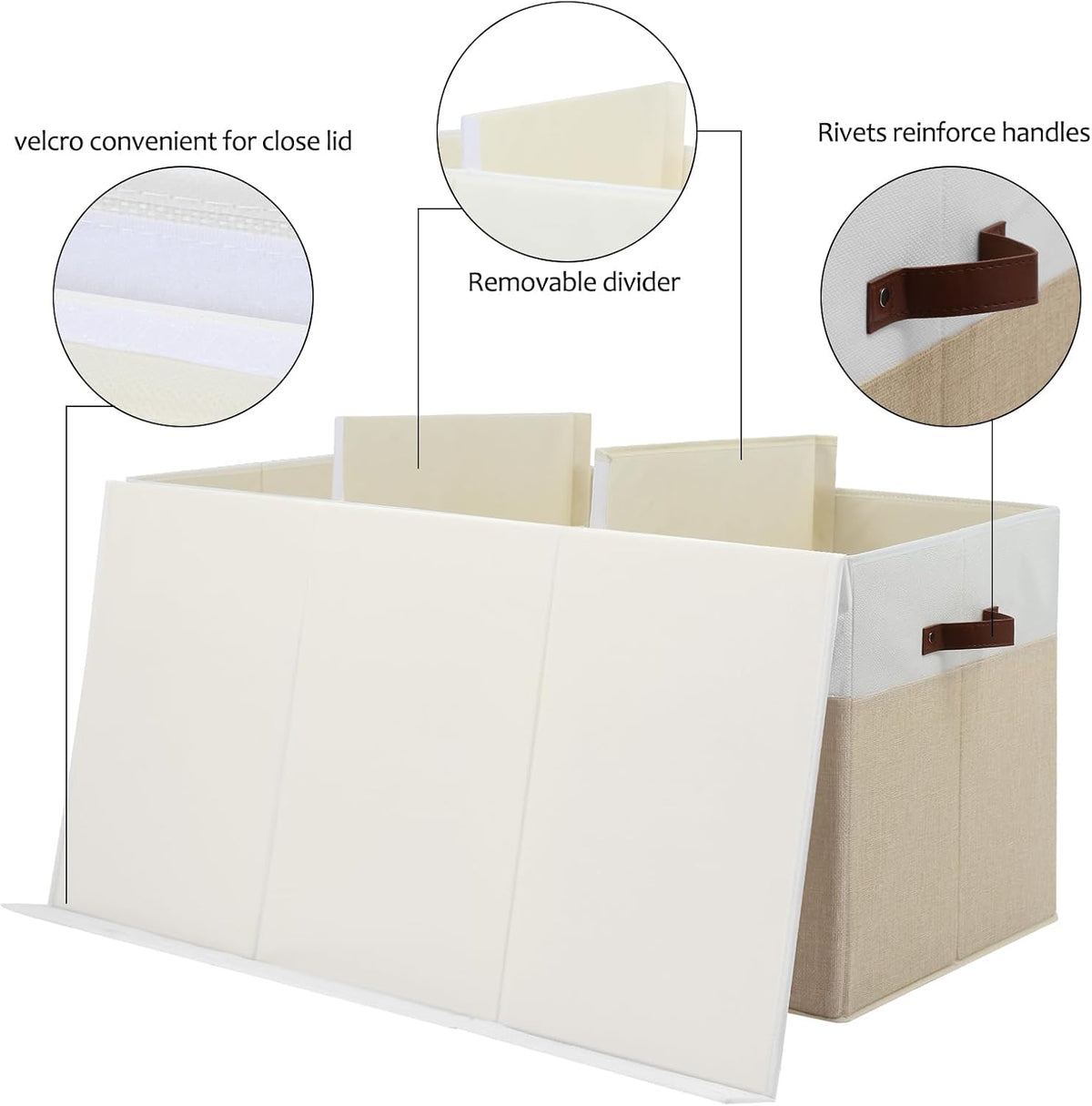 Extra Large Toy Storage Box with Lid,Toy Chest Bin Basket with Dividers
