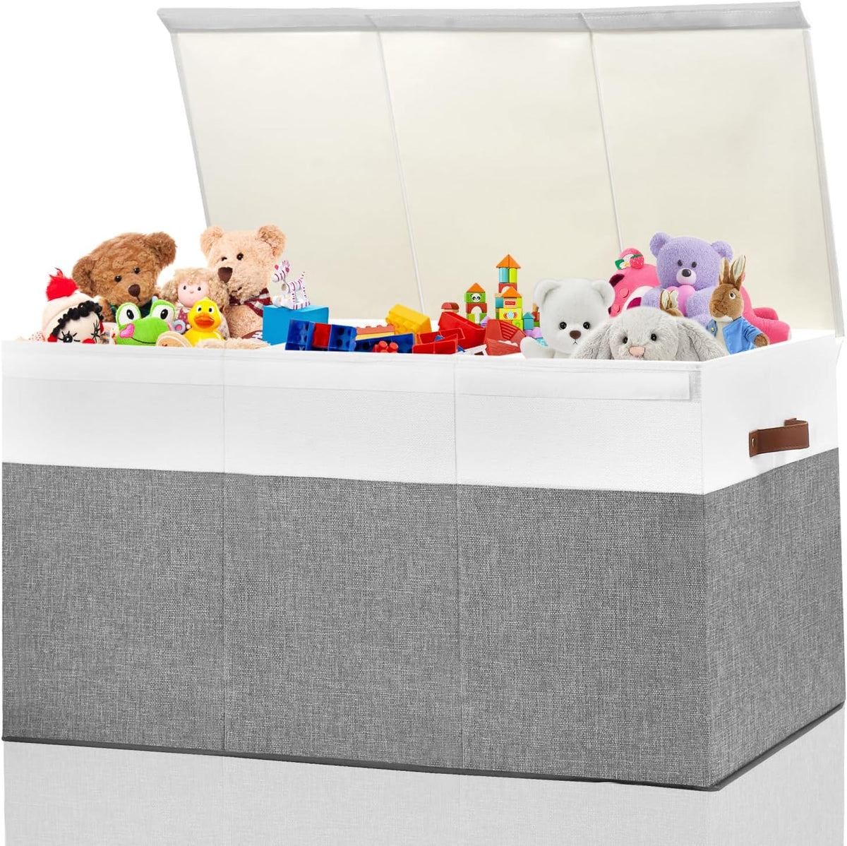Extra Large Toy Storage Box with Lid,Toy Chest Bin Basket with Dividers