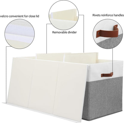 Extra Large Toy Storage Box with Lid,Toy Chest Bin Basket with Dividers