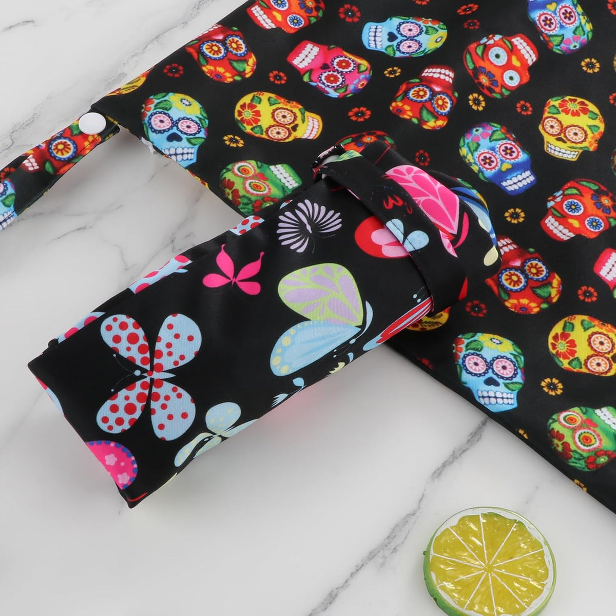 2 Pack Baby Cloth Diaper Wet/Dry Bags with Two Zippered Pockets, Travel, Beach, Pool, Gym Bag for Swimsuits or Wet Clothes, Waterproof Washable Reusable, P0709