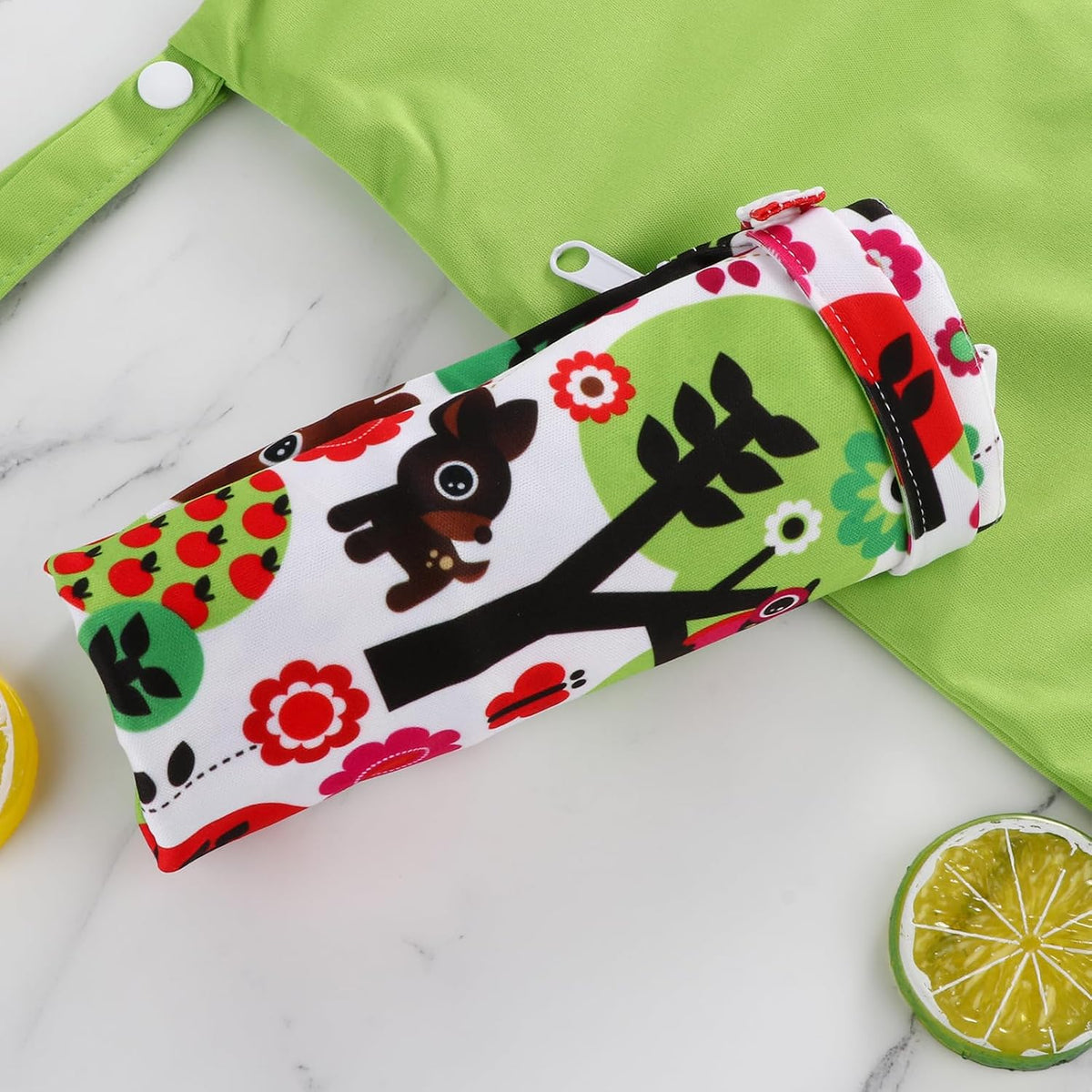 2 Pack Baby Cloth Diaper Wet/Dry Bags with Two Zippered Pockets, Travel, Beach, Pool, Gym Bag for Swimsuits or Wet Clothes, Waterproof Washable Reusable, P0709