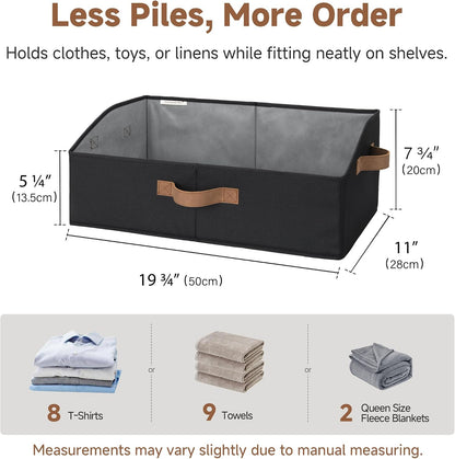 Closet Storage Bins Trapezoid, Khaki Stripes, Large, 3-Pack