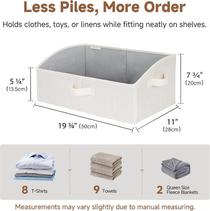 Closet Storage Bins Trapezoid, Khaki Stripes, Large, 3-Pack