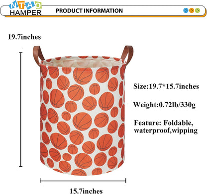 Large Round Canvas Linen Laundry Hamper,Waterproof Storage Bin for Books/Clothes, Laundry Basket, Gift Basket(Eucalyptus leaves)