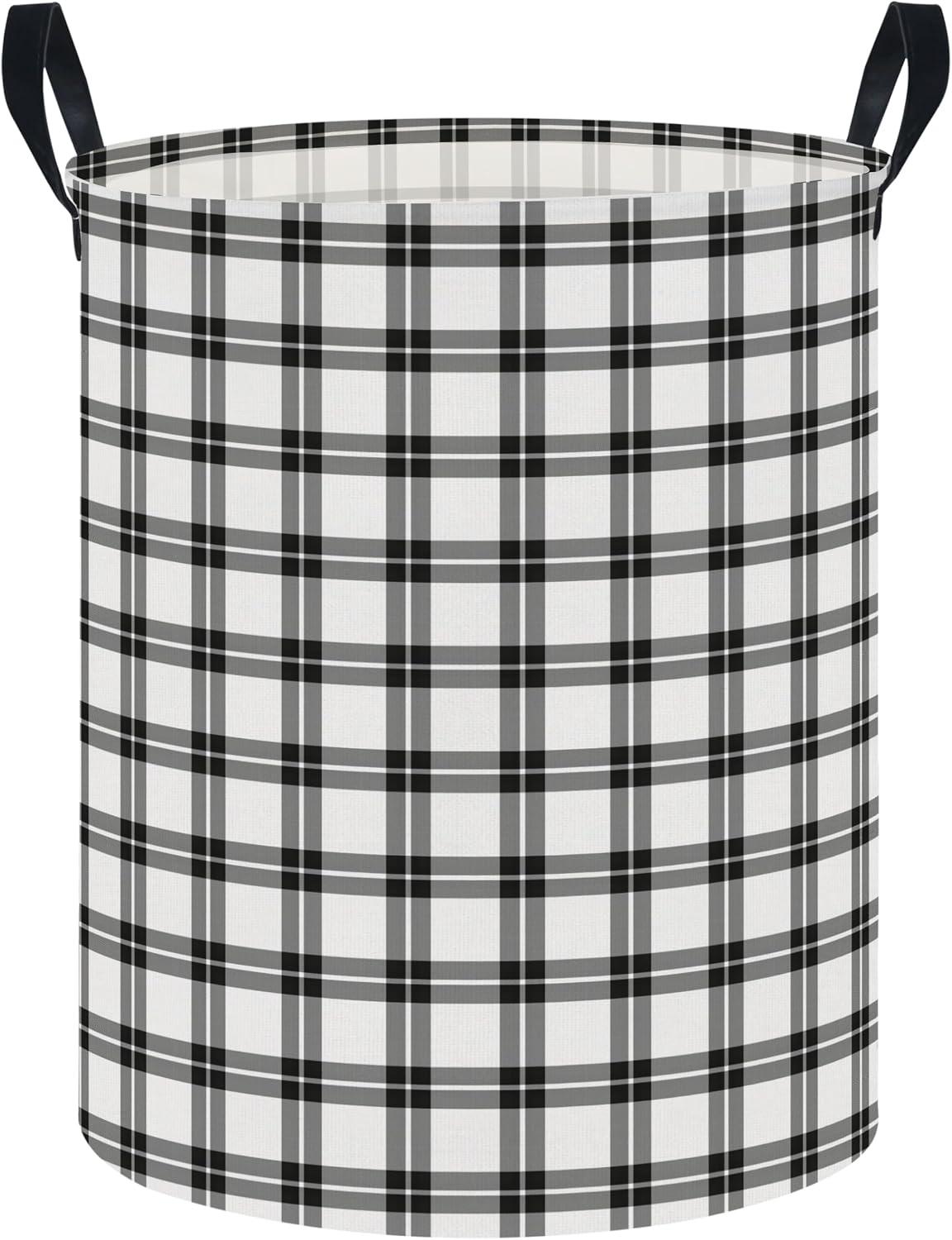 Large Round Canvas Linen Laundry Hamper,Waterproof Storage Bin for Books/Clothes, Laundry Basket, Gift Basket(Eucalyptus leaves)