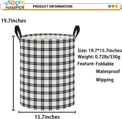 Large Round Canvas Linen Laundry Hamper,Waterproof Storage Bin for Books/Clothes, Laundry Basket, Gift Basket(Eucalyptus leaves)