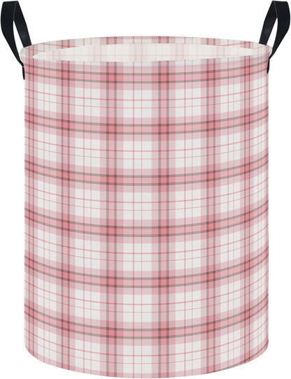 Large Round Canvas Linen Laundry Hamper,Waterproof Storage Bin for Books/Clothes, Laundry Basket, Gift Basket(Eucalyptus leaves)