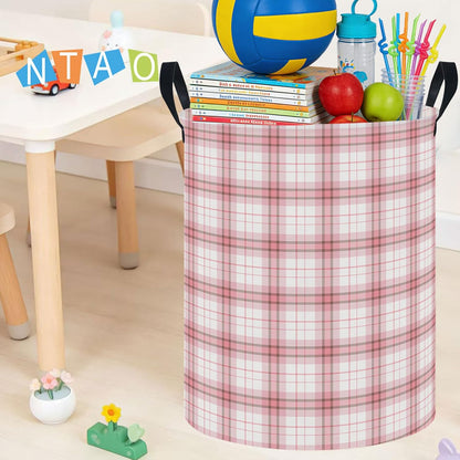 Large Round Canvas Linen Laundry Hamper,Waterproof Storage Bin for Books/Clothes, Laundry Basket, Gift Basket(Eucalyptus leaves)