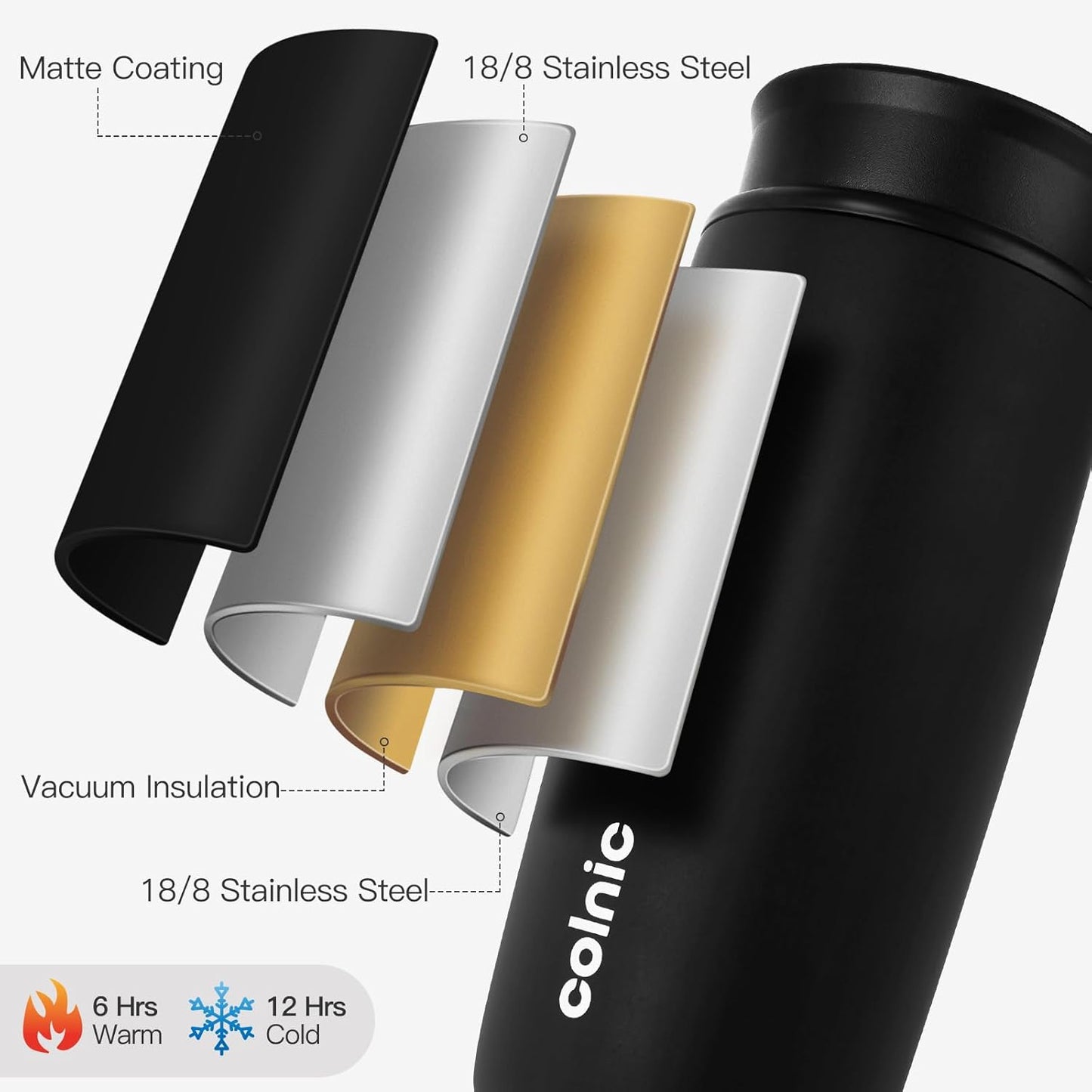 Travel Coffee Mug with 360°Lid, 12 oz Coffee Tumbler Insulated Travel Mugs for Hot and Cold, Vacuum Insulated Stainless Steel Coffee Cup Leak Proof Spill Proof-Ivory Gray